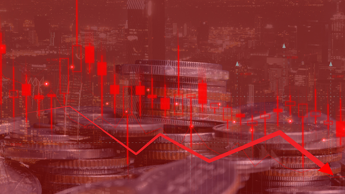 Economic graph with a downward trend.