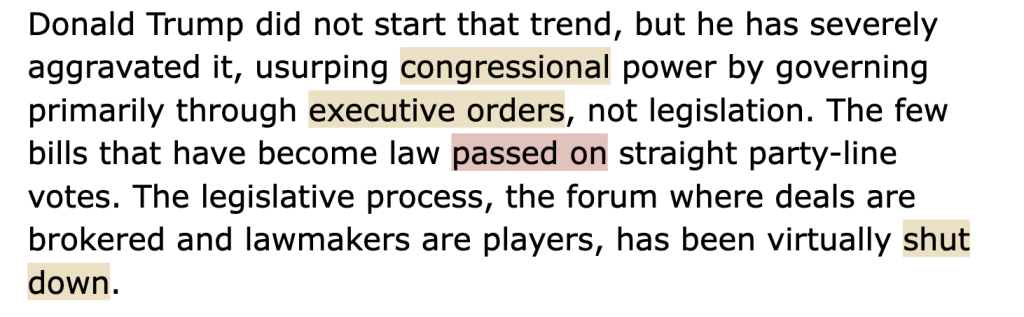 This is an example of how Stylebot flags copy but doesn't understand that passed on is correct in this context