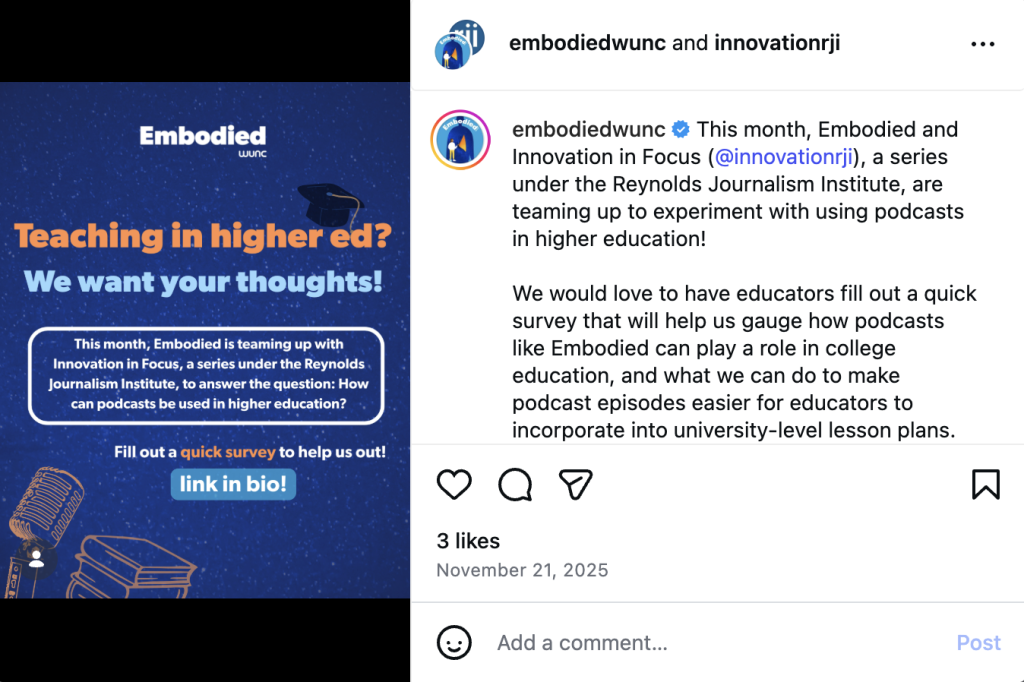 We worked together to create a post that could reach followers on social media, in addition to those we emailed.