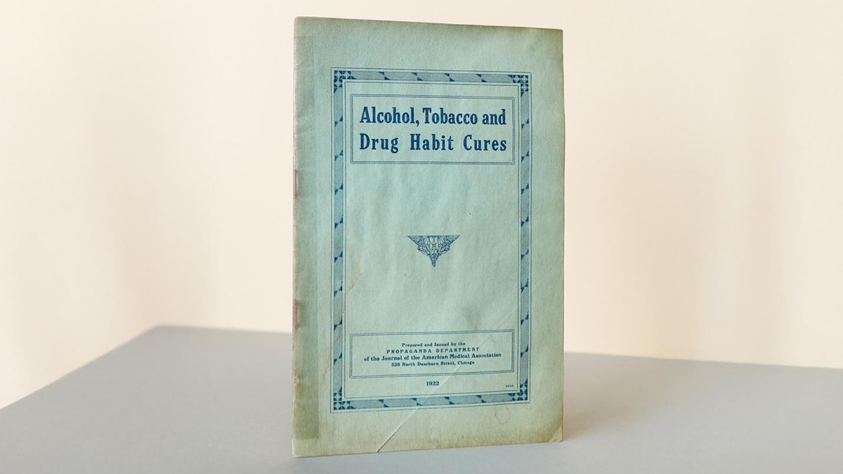 1922 Journal of the American Medical Association publication from The William White library maintained by the Lighthouse Institute at Chestnut Health Systems. Photo: Graham MacIndoe