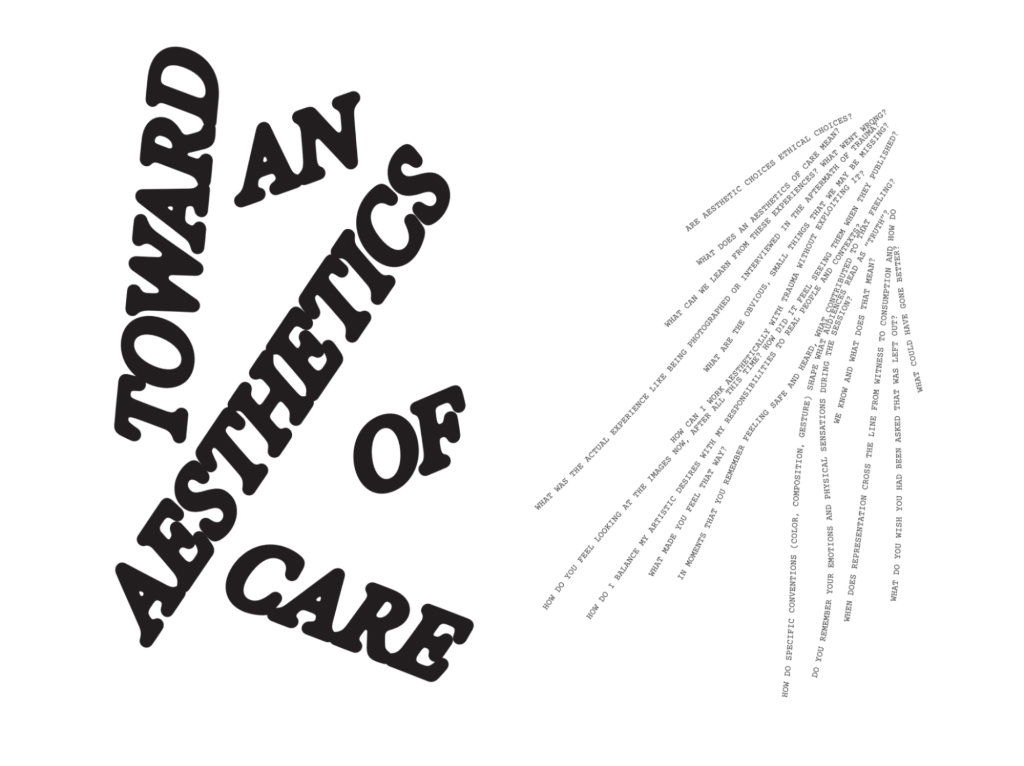 Pages from “Toward an Aesthetics of Care”