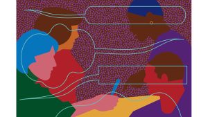 People covered by dialog balloons