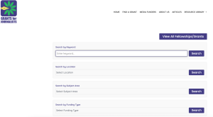 Screenshot from Grants for Journalists