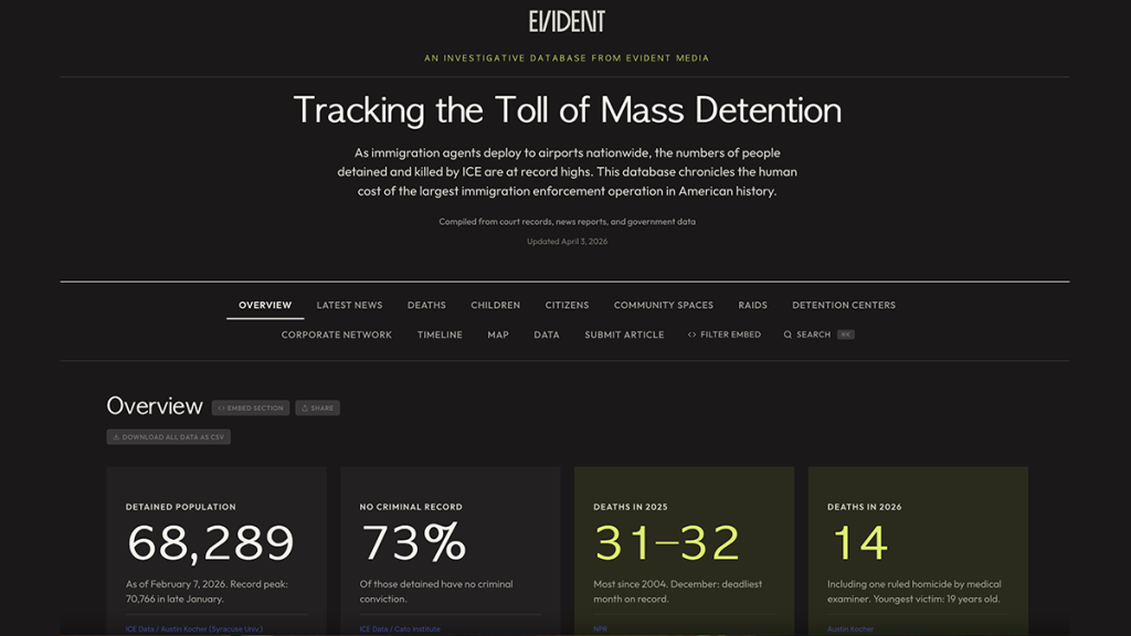Screenshot from Evident