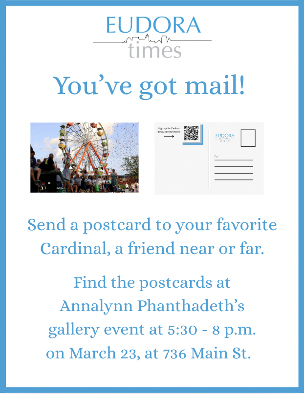 A flyer we designed, advertising the event and the postcard booth.