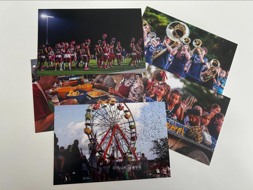 Five different images showed various scenes across community life in Eudora.
