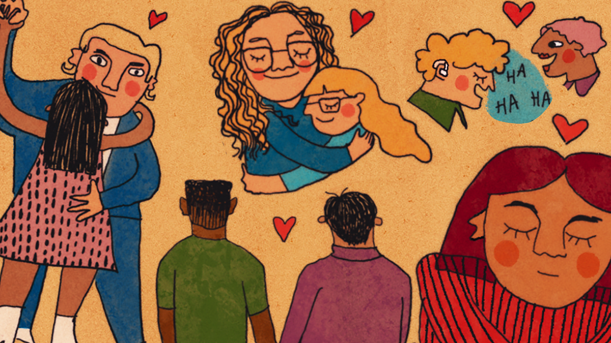 Drawings of people with IDD interacting.