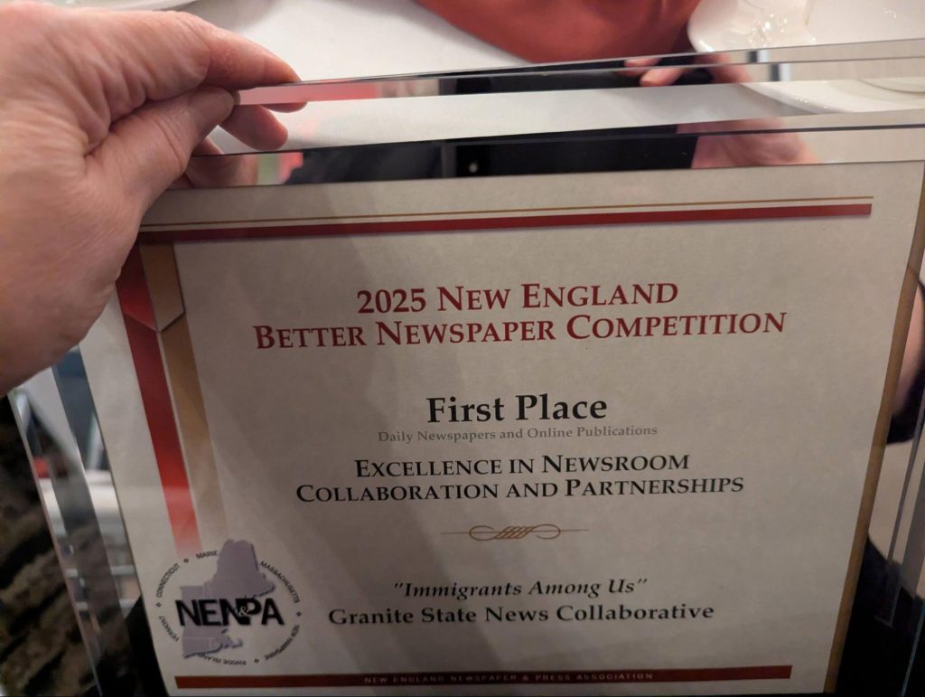 An award in the 2025 New England Better Competition for first place in the Excellence in newsroom collaboration and partnerships category