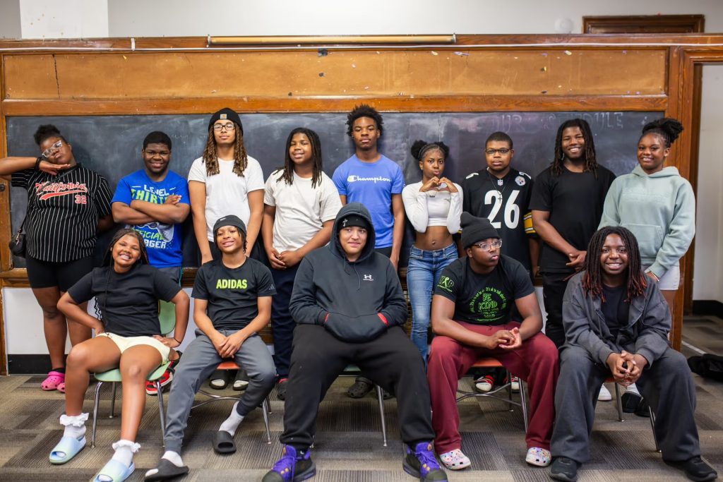 Group portrait of after-school program students