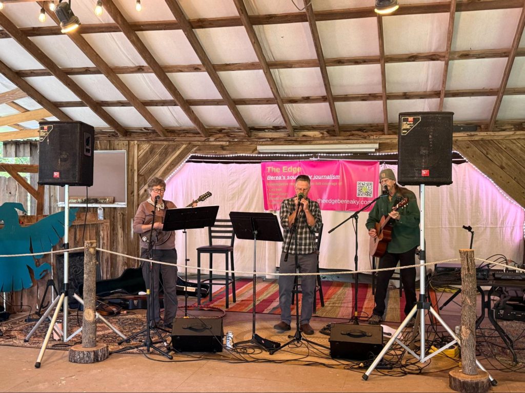 A band performing