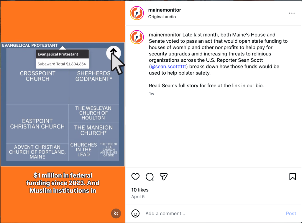 Screenshot from Instagram