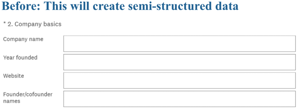 Before: This will create semi-structured data