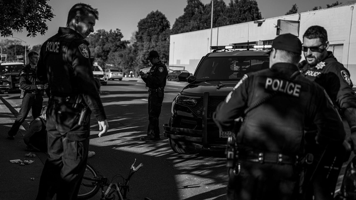 Vallejo police detain a man, whom they later released, following a reported stabbing on March 8, 2026, in Vallejo, Calif. Open Vallejo learned of the incident through a scanner alert. Photo: Geoffrey King | Open Vallejo