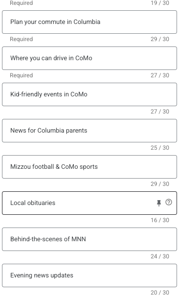 Google suggested headlines form