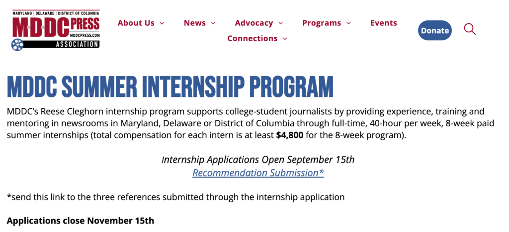 MDDC Summer internship program